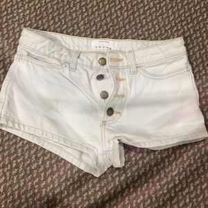 AMERICAN apparel button up light wash denim shorts